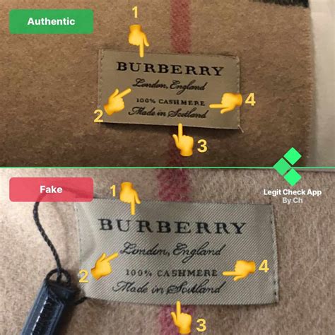 how to spot a fake burberry scarf tag|burberry scarf real.